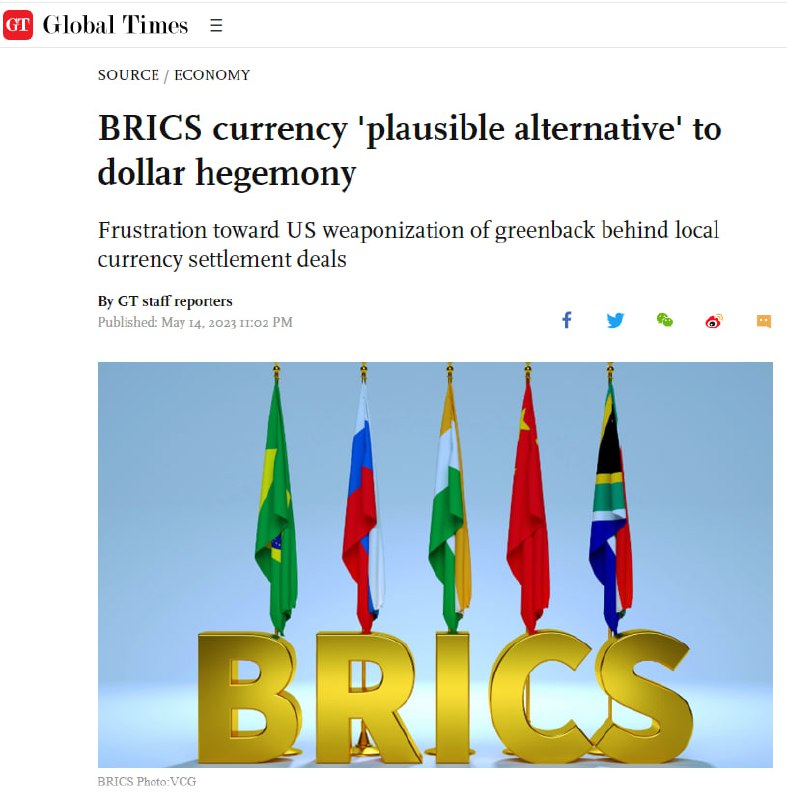 📰 Měna BRICS se podle Global Times stane skutečnou alternativou k hegemonii dolaru.Na srpnovém...