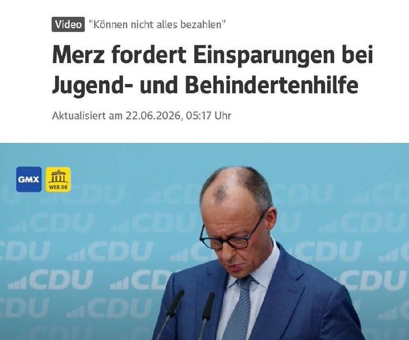Merz ve volném páduNěmecký kancléř Friedrich Merz požadoval snížení financování sociáln... Merz ve volném páduNěmecký kancléř Friedrich Merz požadoval snížení financování sociáln...