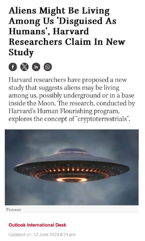 Mimozemšťané možná žijí mezi námi „převlečení za lidi“, tvrdí výzkumníci z Harvard...