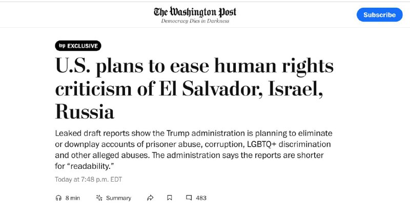 ‼️🇷🇺🇺🇸Ministerstvo zahraničí USA zmírnilo rétoriku vůči Rusku, Izraeli a Salva...