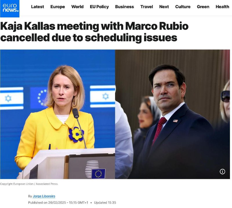 ❗️🇪🇺🇺🇸Ministr zahraničí Rubio na poslední chvíli zrušil schůzku s šéfkou zah...
