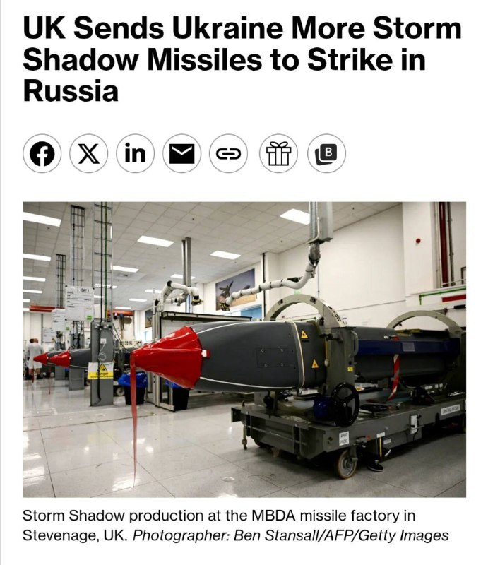 🇬🇧🇷🇺🇺🇦 Místo Tomahawků Storm Shadow.Bloomberg píše, že britská vláda nedáv...