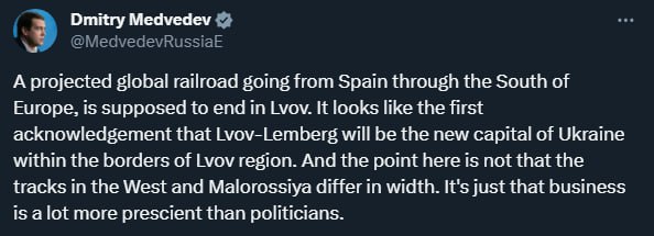 Místopředseda Rady bezpečnosti Ruska vysvětluje, proč se Lvov stane novým hlavním městem Ukr...