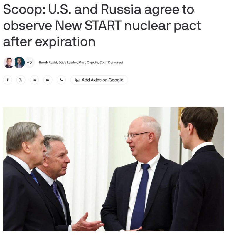 ‼️🇷🇺🇺🇸 Moskva a Washington jsou blízko neformálnímu prodloužení smlouvy START, ...