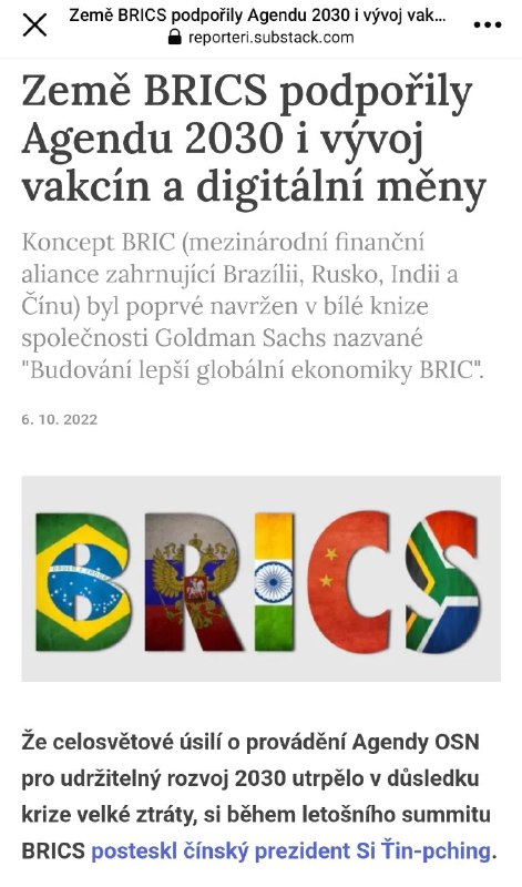 MOŽNÁ DOBRÉ VĚDĚT...https://reporteri.substack.com/p/zeme-brics-podporily-agendu-2030?utm_campa...