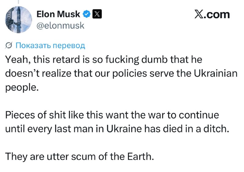 Musk o tom, že konflikt na Ukrajině by měl být zastaven:Tenhle idiot [reportér z Fox News] je t...