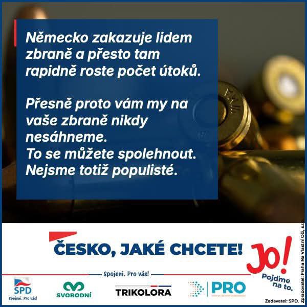 My vám na vaše zbraně nikdy nesáhneme. To se můžete spolehnout.