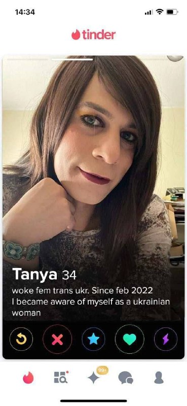 🇺🇸🇺🇦Na americkém Tinderu se začaly objevovat „trans ukrajinské ženy”.Jedná se o...