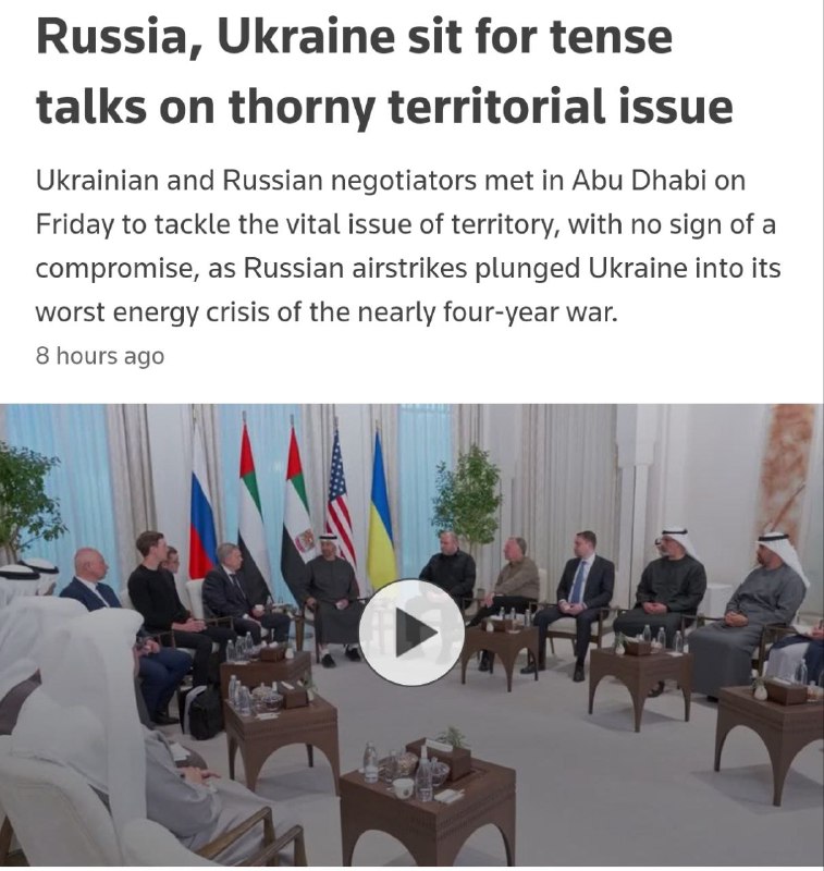 ‼️🇺🇦🇷🇺Na včerejším setkání v Abú Dhabí nebyly dosaženy žádné známky komp...