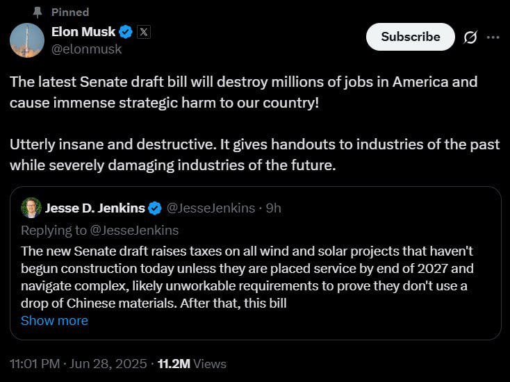 💥 „Naprosto šílené a destruktivní“ – Musk kritizuje Trumpův návrh zákona Big Beautif...