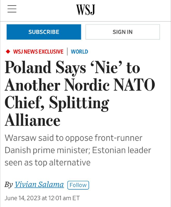 🇺🇸🇪🇺NATO má problém s výběrem svého příštího šéfa.Polsko řeklo „Nie“ dal...