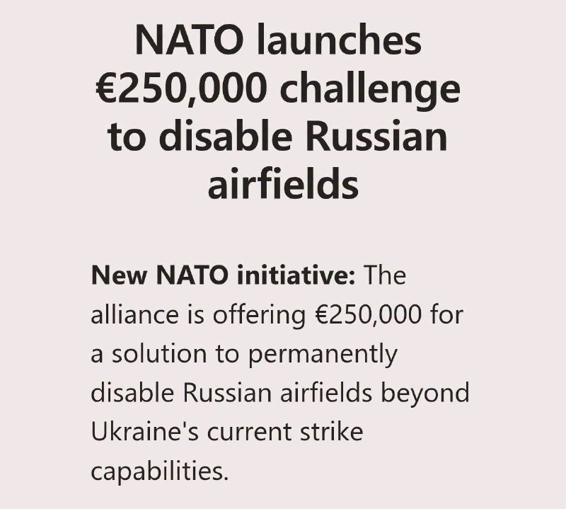 ❗️NATO oficiálně oznamuje, že bude ničit letiště ruského letectva NATO zahájilo program ...