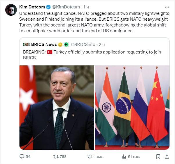 🔥 NATO prohrává s BRICS výměnou slabých hráčů za „vojenskou těžkou váhu“ v Turecku...