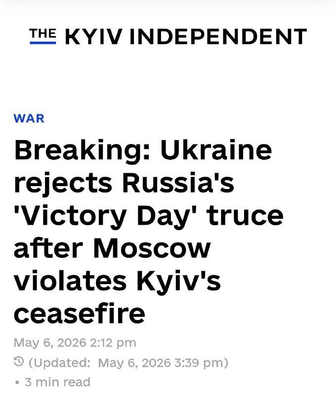 🇷🇺🇺🇦Nebude příměří. Ukrajina nebude respektovat příměří 8. a 9. května, uvád...