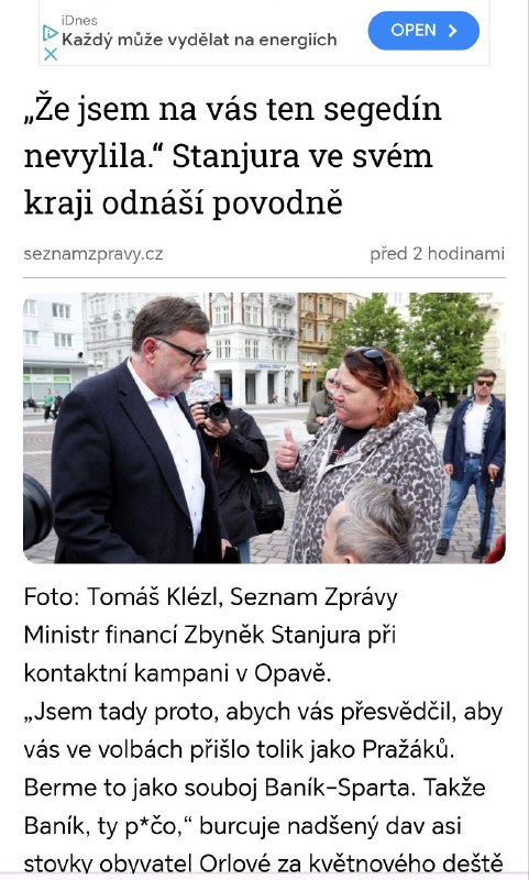 Nechutnej člověk, stejně jako celá vláda