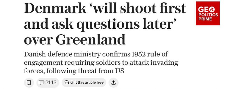 ⚔️ „Nejprve střílet, pak se ptát“ — Dánsko se připravuje na svého spojence NATO v so...