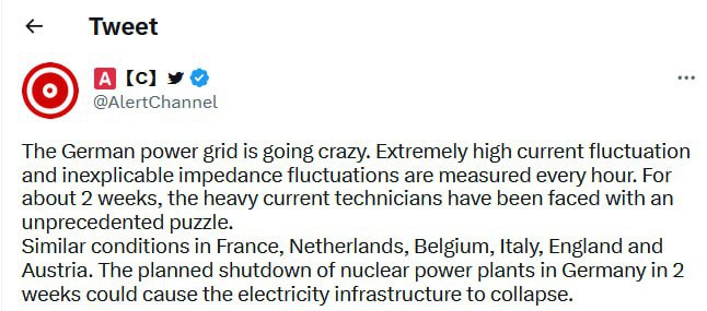 🔌 Německ&aacute; rozvodn&aacute; s&iacute;ť se zbl&aacute;znila. Každou hodinu jsou naměřeny extr&eacute;mně vysok&eacute; v&yacute;k...
