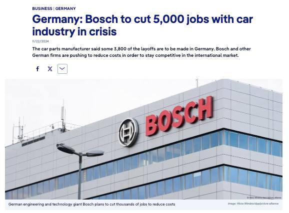Německo: Bosch zruší 5500 pracovních míst v automobilovém průmyslu v kriziNěmecký dodavatel...
