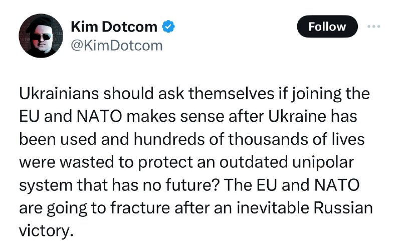 Německý podnikatel a aktivista Kim Dotcom: Ukrajinci by si měli položit otázku, zda má vstup d...