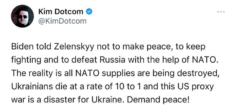 Německý podnikatel a politický aktivista Kim Dotcom: Biden řekl Zelenskému, aby se nespokojil s... Německý podnikatel a politický aktivista Kim Dotcom: Biden řekl Zelenskému, aby se nespokojil s...