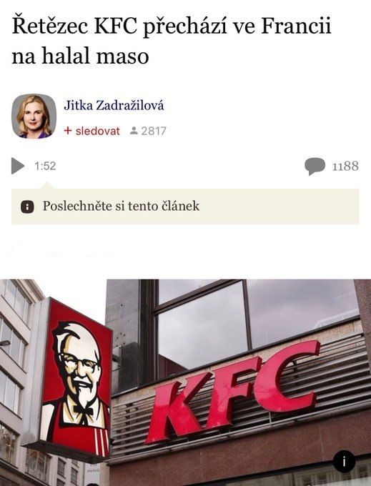 🍗Nenápadná přeměna Evropy krůček po krůčku. Aneb politická hyperkorektnost?KFC je dalš?...