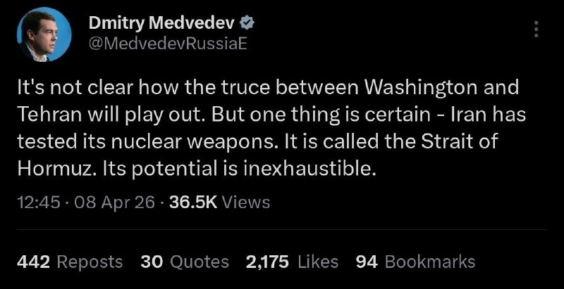 🇷🇺 „Není jasné, jak se vyvine příměří mezi Washingtonem a Teheránem. Ale jedna věc ...