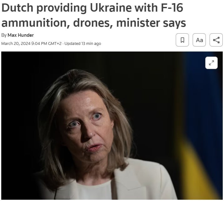 Nizozemsko převeze první americké stíhačky F-16 na Ukrajinu ve druhé polovině roku 2024Inform...