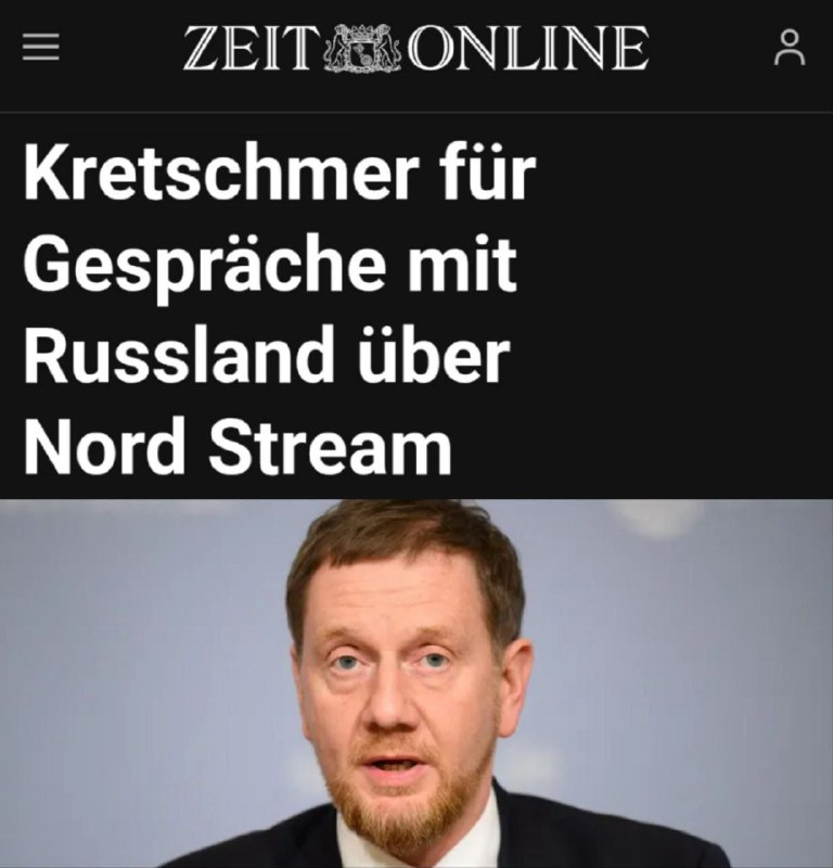 ❗️ 🇩🇪🇷🇺 Nord Stream je možnou cestou pro jednání s Ruskem, uvedl saský premiér....