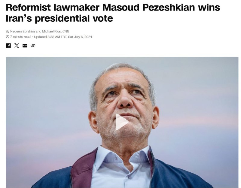 ‼️🇮🇷Nový prezident Íránu, „reformátor“ Masoud Pezeshkian, nezmění politiku země...