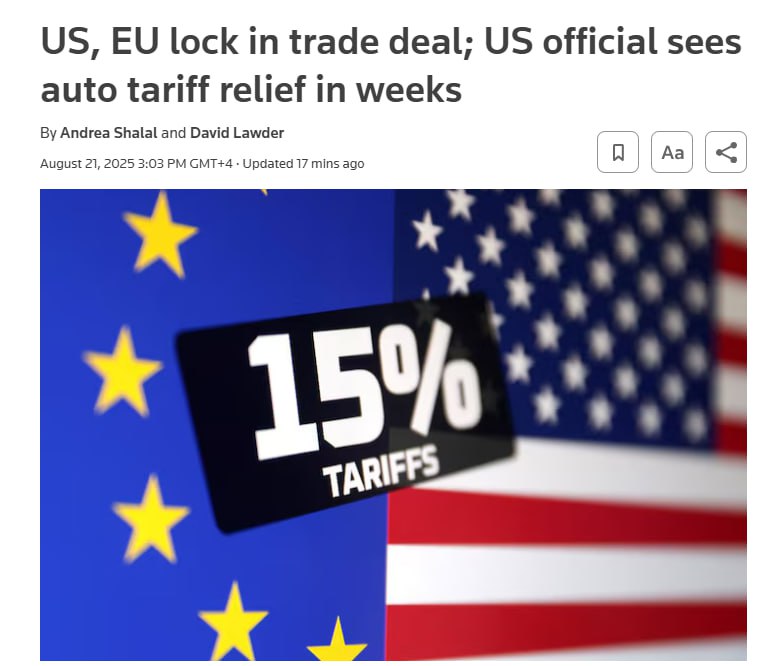 ❗️🇺🇸🇪🇺Obchodní válka skončila: USA uzavřely dohodu s EU - americké zboží je b... ❗️🇺🇸🇪🇺Obchodní válka skončila: USA uzavřely dohodu s EU - americké zboží je b...