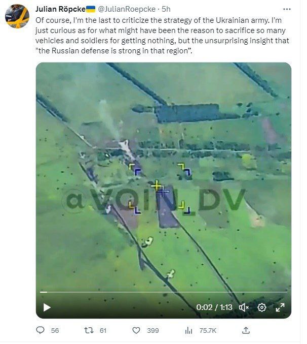 🇺🇦Obětovali kupu techniky a vojáků jen proto, aby se ujistili, že ruská obrana je tady do...