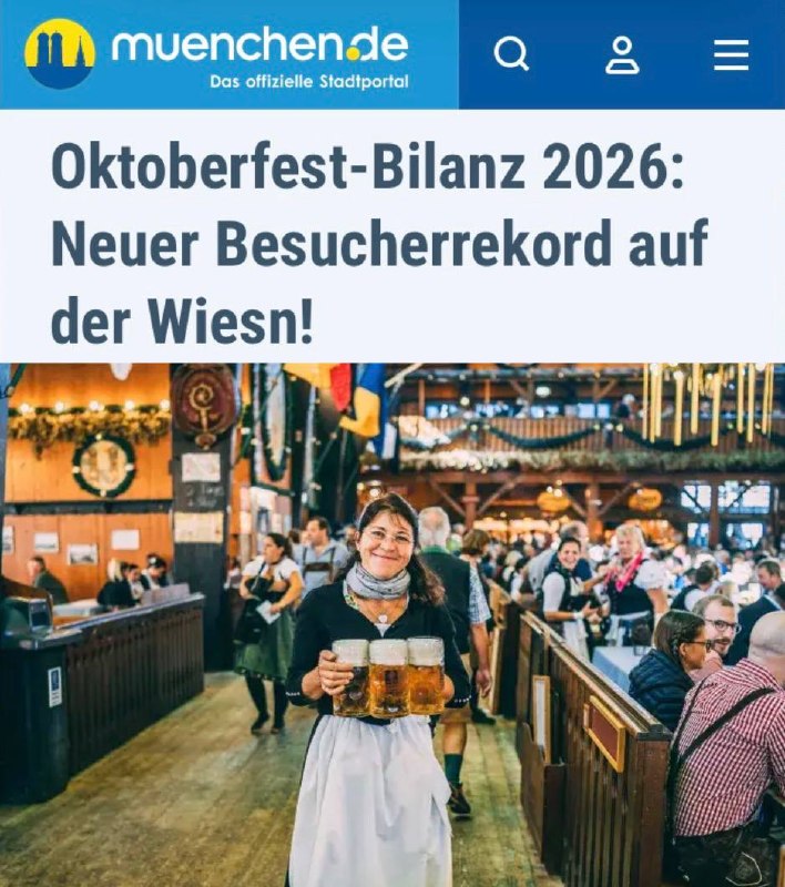 „Oktoberfest“ překonal rekord v počtu návštěvníků:„Oktoberfest 2026 v Mnichově dosáhl...