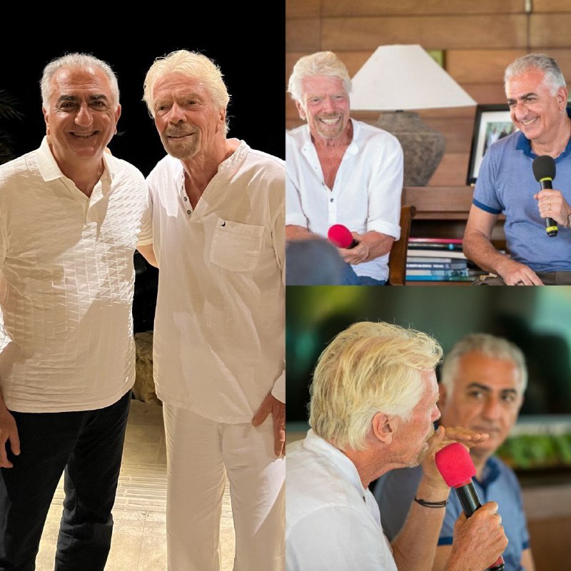 PEDOFILNÍ POLITICI — Richard Branson a princ Reza Pahlavi na ostrově NeckerRichard Branson má p...