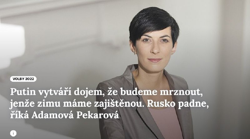 🇨🇿Pekarová pro Lidovky: Putin stále vytváří dojem, že tady budeme mrznout, jenže my i t...