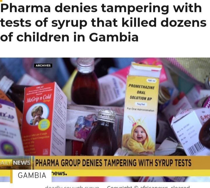 🇬🇲 PHARMA POTÍRÁ, ŽE ZAMĚŇOVALA S TESTY SIRUPŮ, KTERÉ V GAMBII ZABUDLY DESÍTKY DĚTÍF...