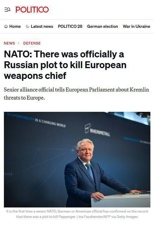 Politico: NATO poprvé veřejně obvinilo Rusko z přípravy vraždy Armina Pappergera, šéfa nejv?...