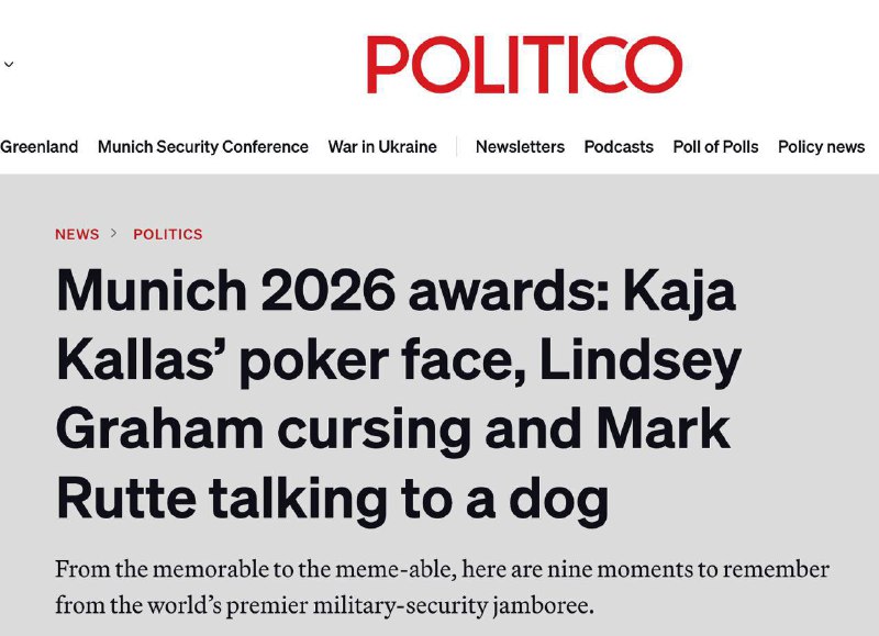 Politico označilo reakci Kaji Kallas na vystoupení amerického zástupce na Mnichovské konferenci...