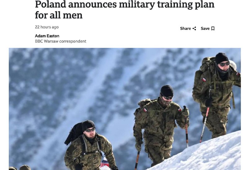🇵🇱⚔🇷🇺Polsko pokračuje v přípravě na válku s Ruskem: Všichni muži budou muset pr...