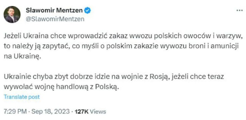 Polsko vyzvalo k zákazu převozu zbraní na Ukrajinu přes polské území„Pokud Ukrajina zavede ...