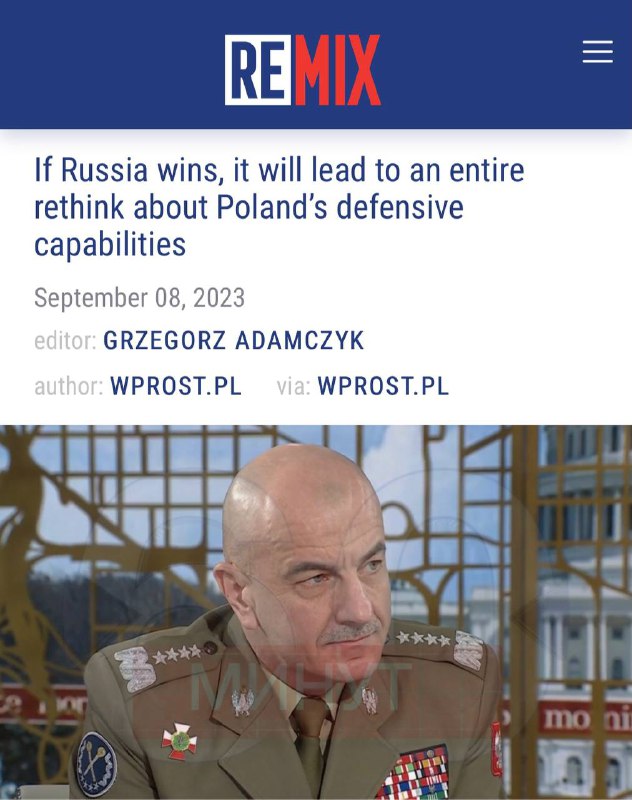 Polský generál Raimund Andrzejczak se obává, že Polsko si v případě války s Ruskem neporad?...
