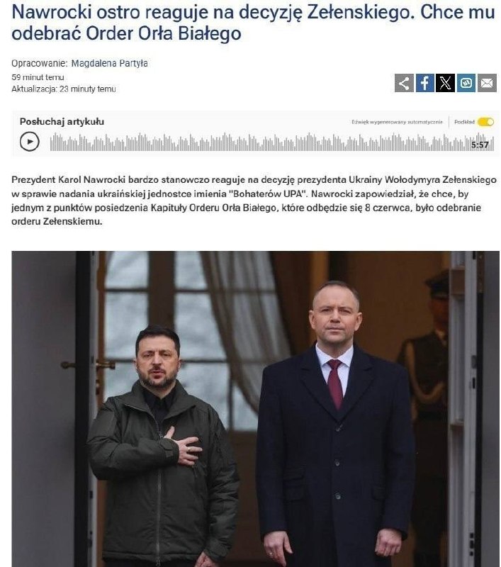 🇵🇱🖕🇺🇦 Polský prezident navrhl zbavit Zelenského nejvyššího státního vyznamená... 🇵🇱🖕🇺🇦 Polský prezident navrhl zbavit Zelenského nejvyššího státního vyznamená...