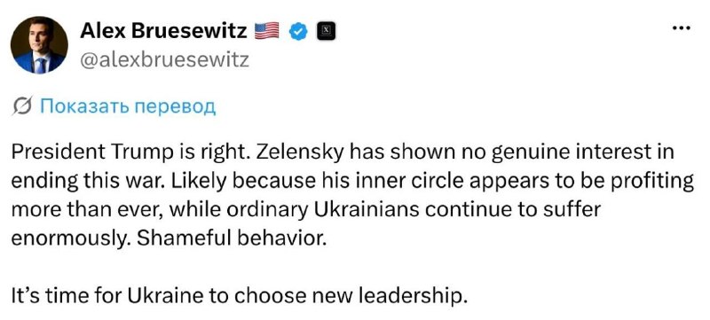 Poradce Trumpa, Brusewitz, o tom, že Zelenskyj nechce ukončení konfliktu:Prezident Trump má prav...