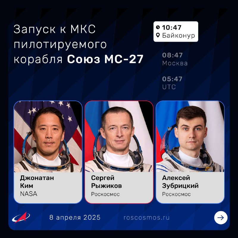 🇷🇺🧐 Posádka Sojuzu MS-27 je vypravena na startovací rampu na Bajkonuru Mnoho lidí přije...