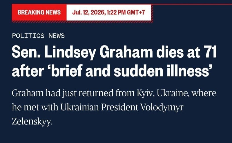 ✔️ Poslední veřejnou osobností, se kterou se setkal zesnulý americký senátor Lindsey Graha...