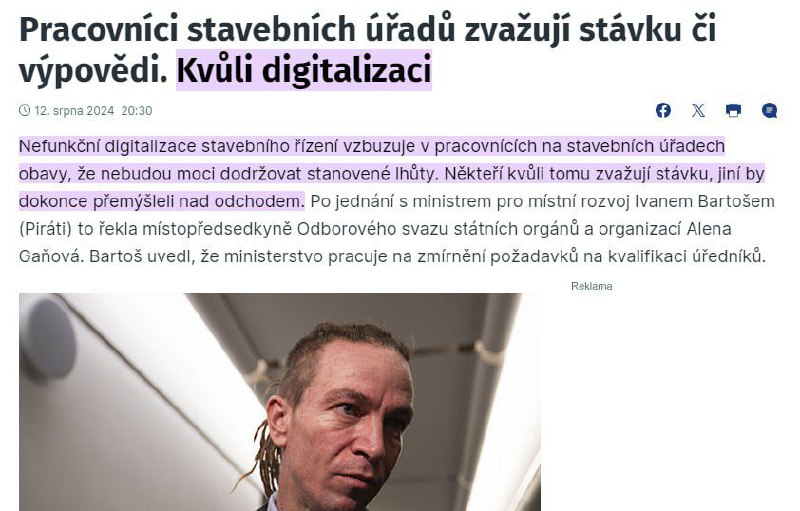 Pracovníci stavebních úřadů zvažují kvůli digitalizaci stávku nebo výpověď.Zpackaná dig...