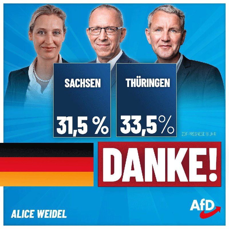 ❗️🇩🇪 Pravicová strana Alternativa pro Německo (AfD) se stává největší politickou st...