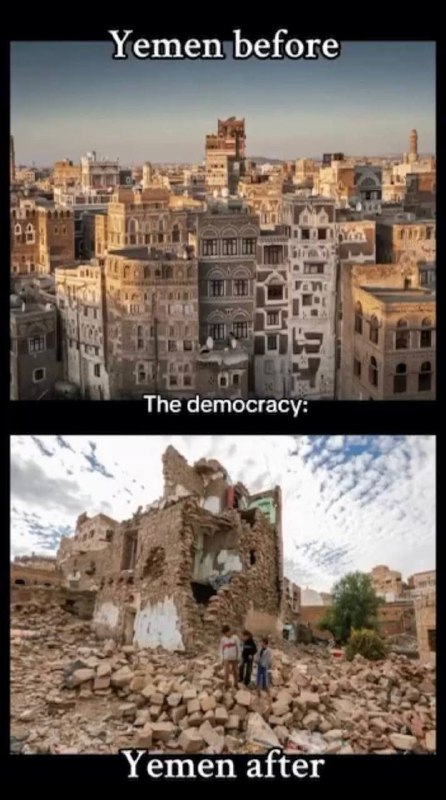 Před a po...LibyeJemenIrákAfghánistánSýrieKdyž Západ říká, že to přinese „demokracii?...