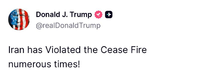 🇺🇸 🇮🇷 — Prezident Trump prostřednictvím Truth Social:Írán několikrát porušil p?...