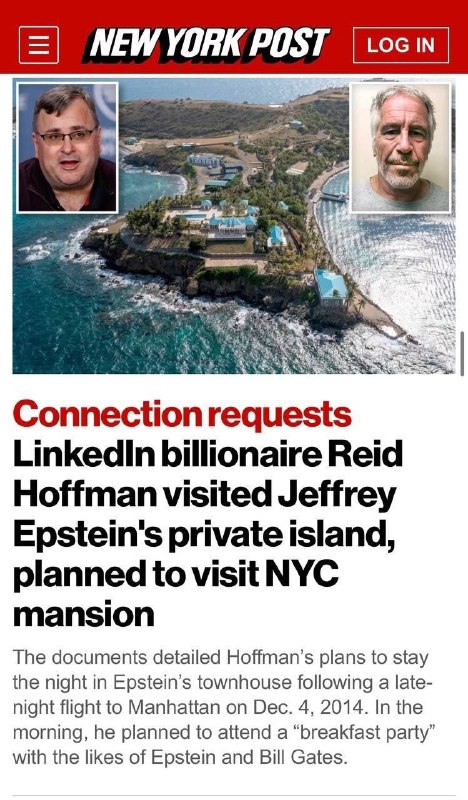 💊🩸Připomeňte si, že to bylo v roce 2023:Miliardář Reid Hoffman, který je součástí Lin...