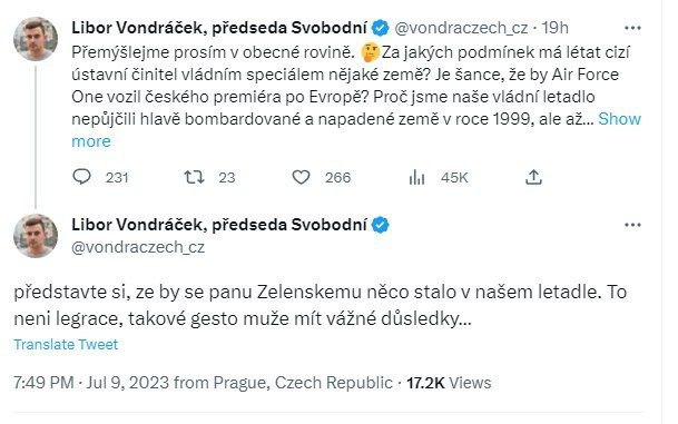 🇨🇿🇺🇦Proč Česko nepůjčilo své vládní letadlo hlavě bombardované a napadené zem?...